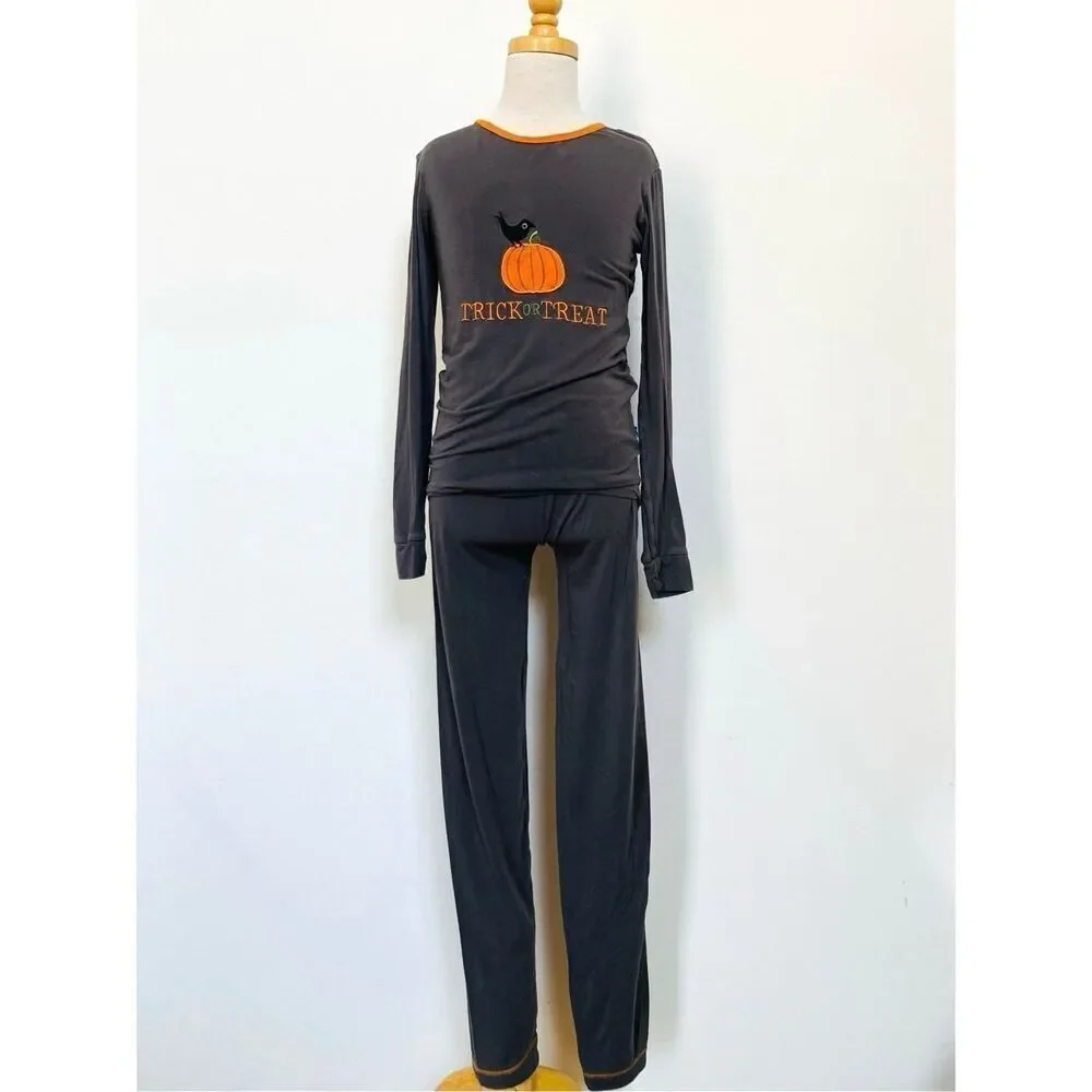 3/$30 Kickee Pants Kids 10 Halloween Pumpkin 2-piece Pajamas